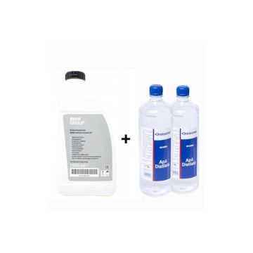 Pachet antigel concentrat albastru 1.5 litri si apa distilata Dreissner 2L