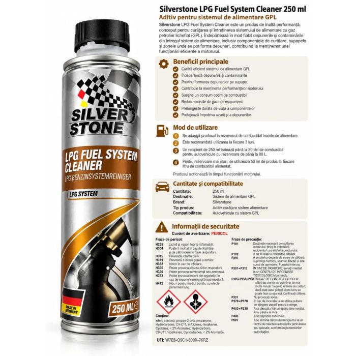 Aditiv curățare sistem GPL Silverstone 250 ml